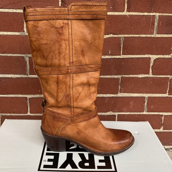 Frye Carmen 3 Boots Size 8.5 Saddle Brown - Picture 5 of 9